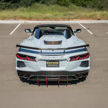 Corvette C8 Z51 DRY CARBON FIBER Rear Spoiler Add-On Wickers Extension image 9