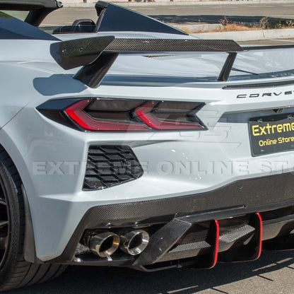 Corvette C8 Z51 DRY CARBON FIBER Rear Spoiler Add-On Wickers Extension image 7