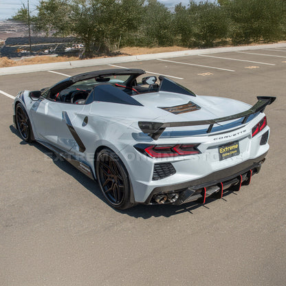 Corvette C8 Z51 DRY CARBON FIBER Rear Spoiler Add-On Wickers Extension image 3