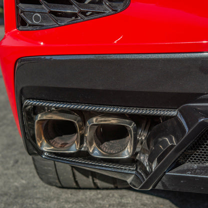 Corvette C8 DRY CARBON FIBER Rear Diffuser Exhaust Bezel image 3