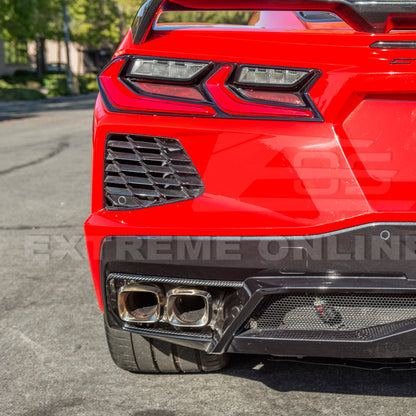 Corvette C8 DRY CARBON FIBER Rear Diffuser Exhaust Bezel image 5