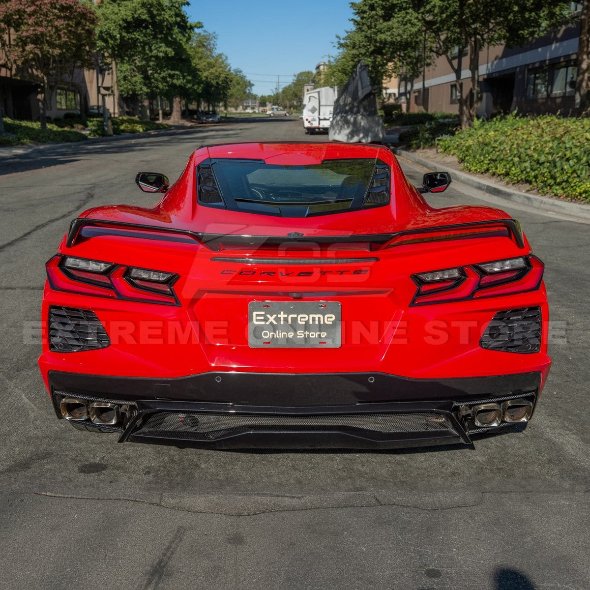 Corvette C8 DRY CARBON FIBER Rear Diffuser Exhaust Bezel image 4