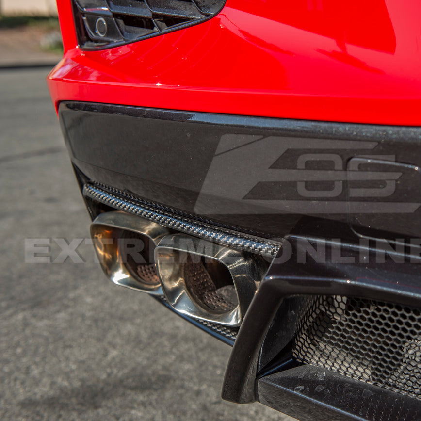 Corvette C8 DRY CARBON FIBER Rear Diffuser Exhaust Bezel image 8