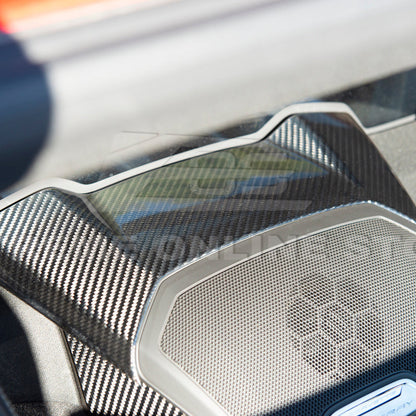 Corvette C8 DRY CARBON FIBER Upper Waterfall Speaker Cover image 3