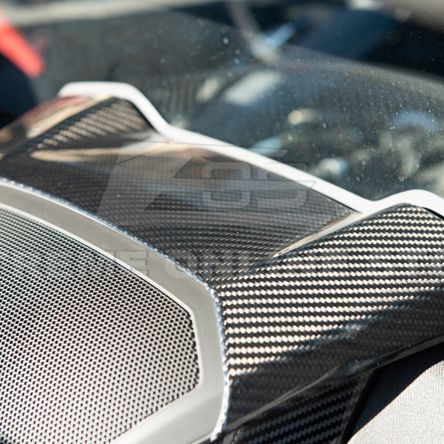Corvette C8 DRY CARBON FIBER Upper Waterfall Speaker Cover image 4
