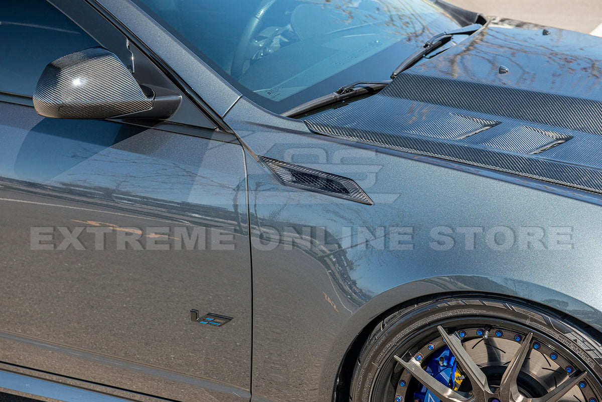 2009-15 Cadillac CTS-V Dry Carbon Fiber Side Bumper Fender Vents image 11