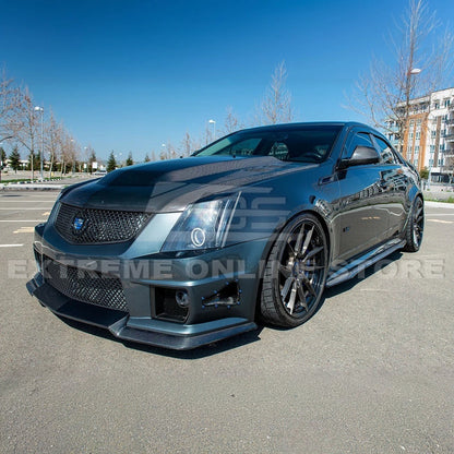 2003-08 Cadillac CTS-V | CARBON FIBER Package Front Lip Splitter & Side Skirts image 4