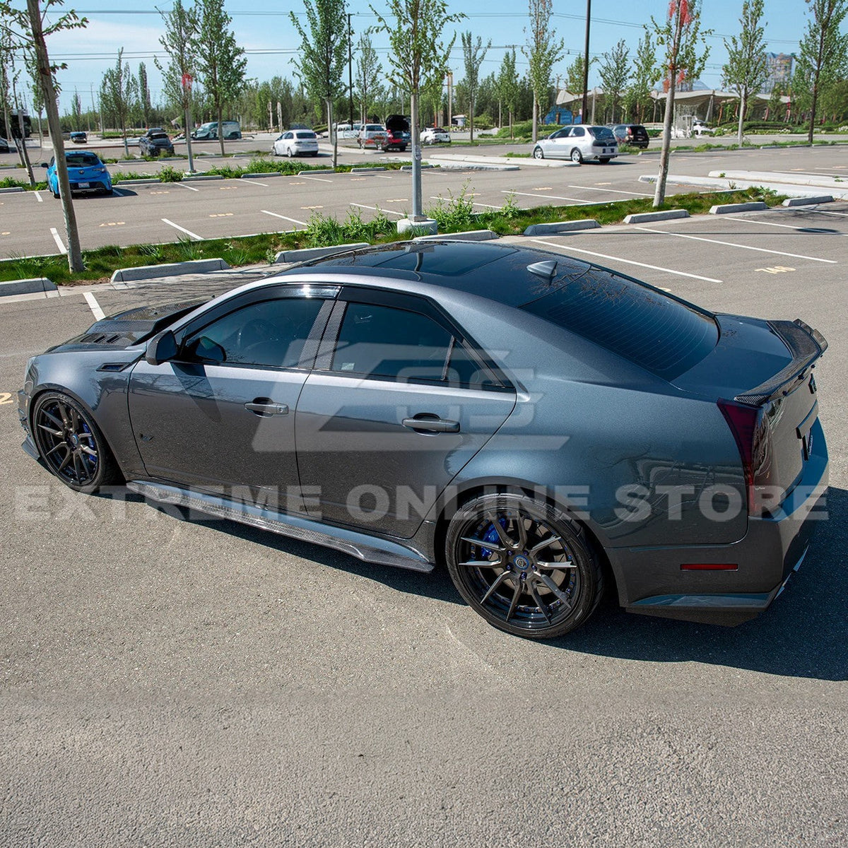 2003-08 Cadillac CTS-V | CARBON FIBER Package Front Lip Splitter & Side Skirts image 6