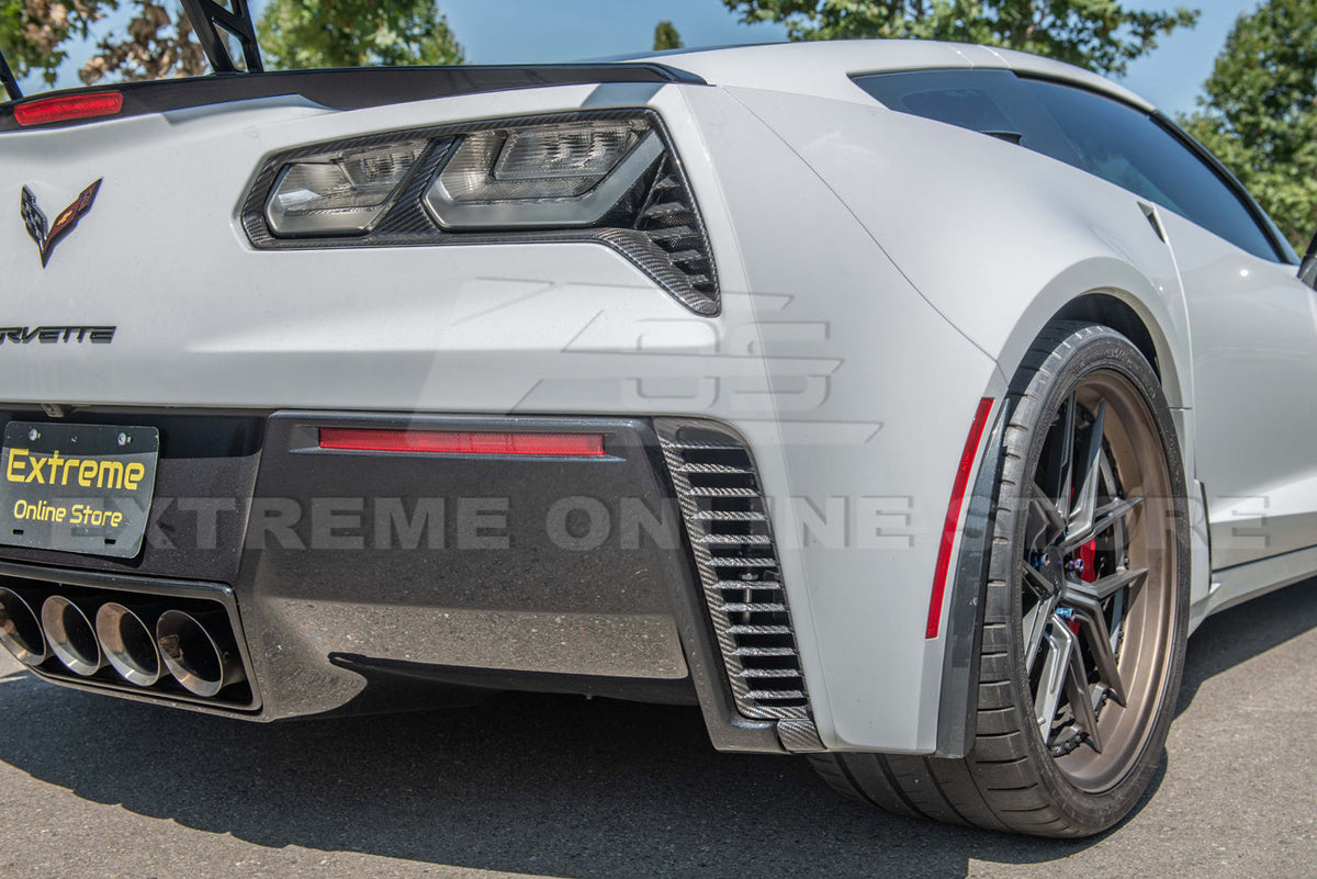 Corvette C7 DRY CARBON FIBER Replacement Rear Diffuser Vent image 4