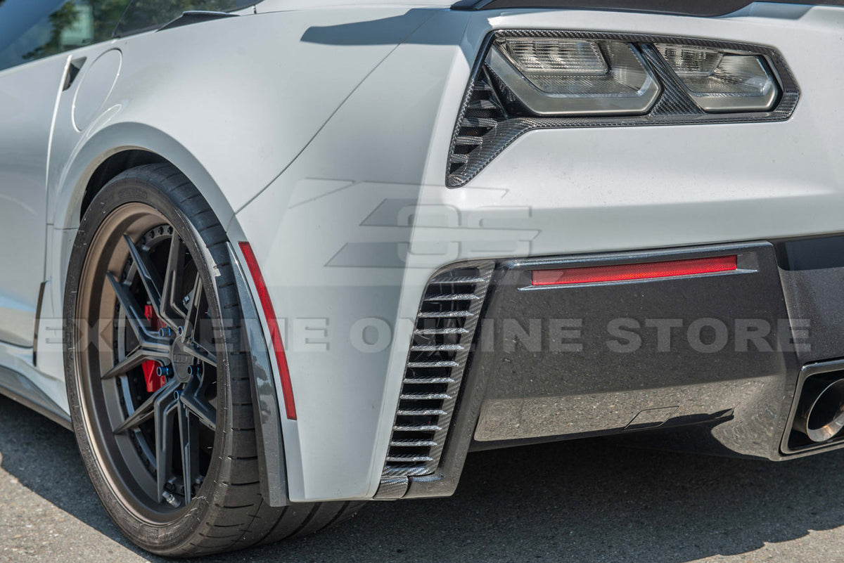 Corvette C7 DRY CARBON FIBER Replacement Rear Diffuser Vent image 10