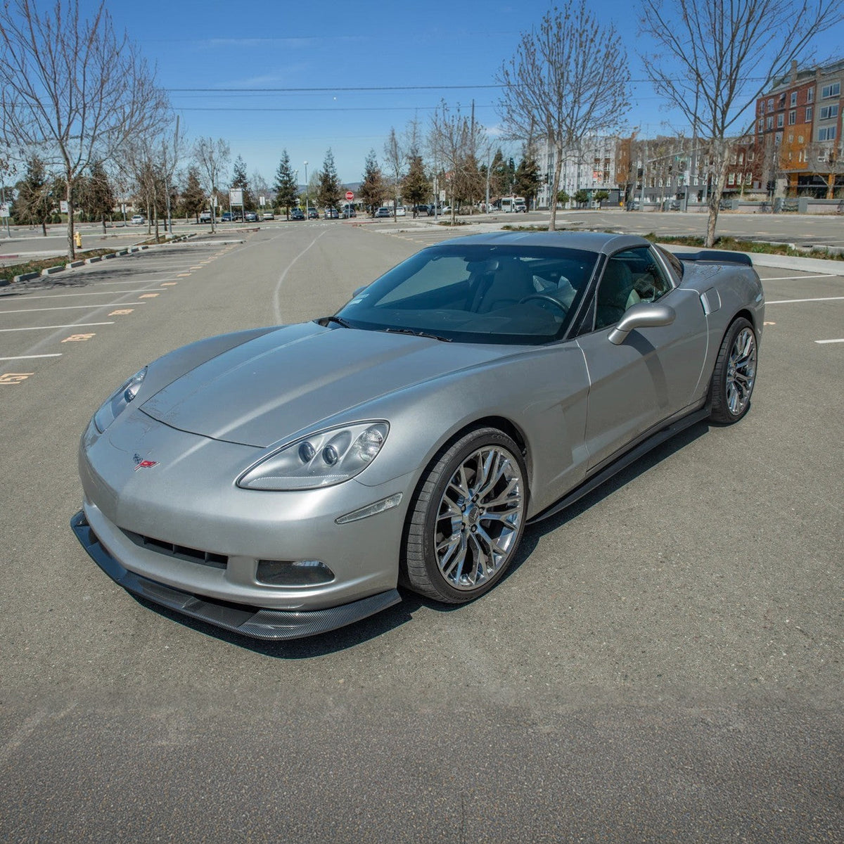 Corvette C6 Base Model Extended Front Splitter Lip Side Skirts Rocker Panels image 39
