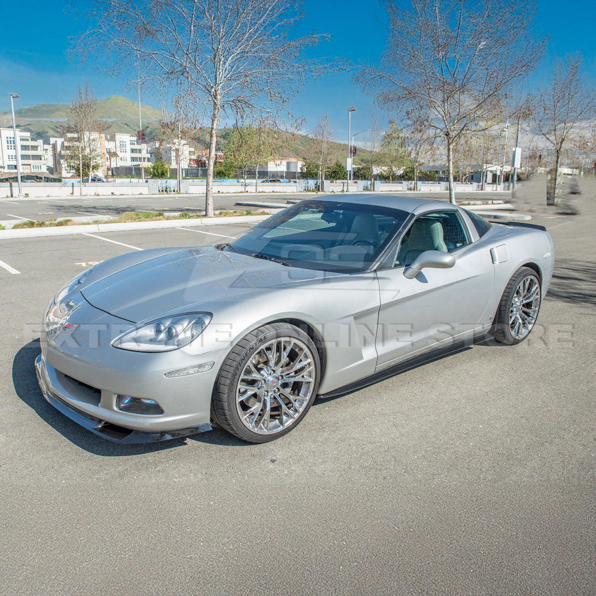 Corvette C6 Base | ZR1 Conversion Front Splitter Lip Side Skirts Rocker Panels image 4
