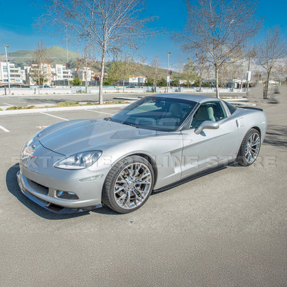 Corvette C6 Base | ZR1 Conversion Front Splitter Lip Side Skirts Rocker Panels image 4