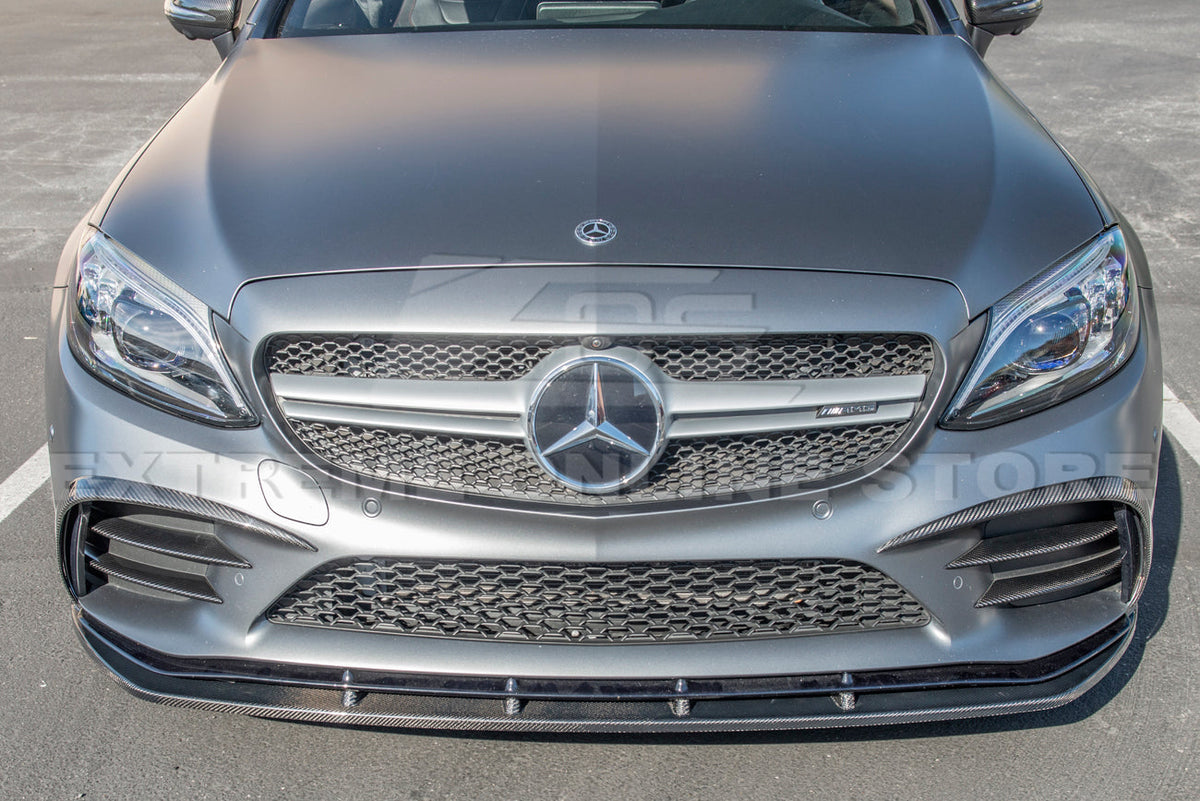 2019-Up Mercedes-Benz C-Class Carbon Fiber Front Splitter Lip image 16