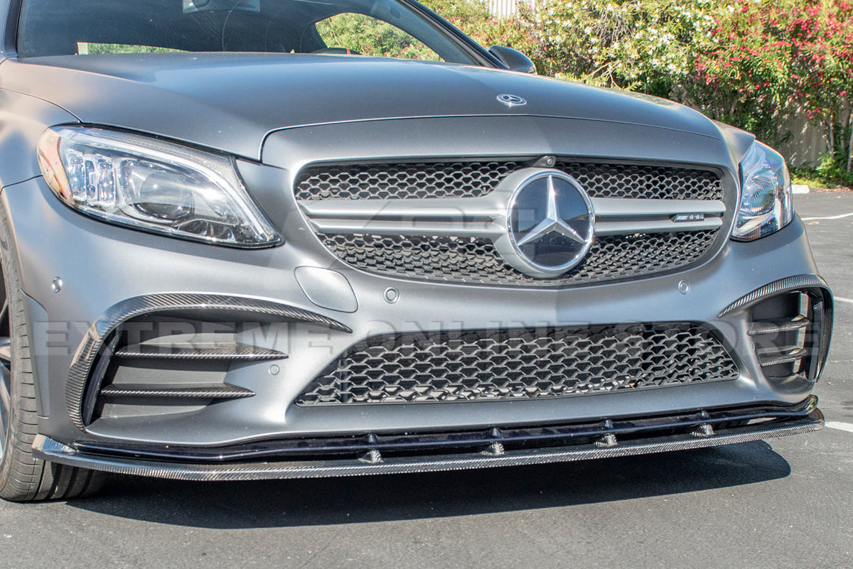 2019-Up Mercedes-Benz C-Class Carbon Fiber Front Splitter Lip image 15