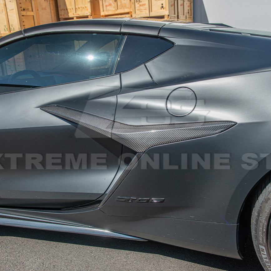 Corvette C8 Z06 DRY CARBON FIBER Replacement Side Door Garnish image 7
