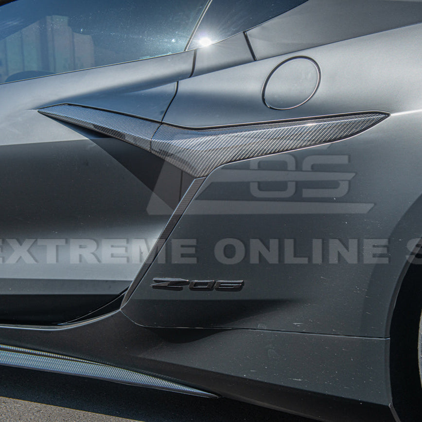 Corvette C8 Z06 DRY CARBON FIBER Replacement Side Door Garnish image 9