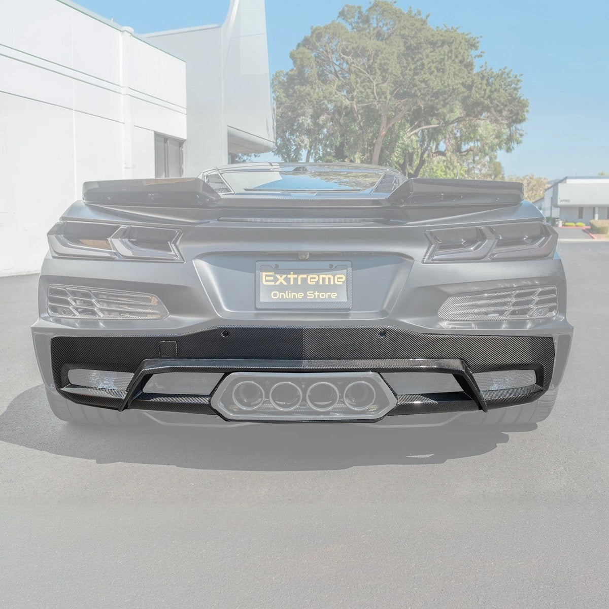 Corvette C8 Z06 / E-Ray Dry Carbon Fiber Rear Diffuser - view 3