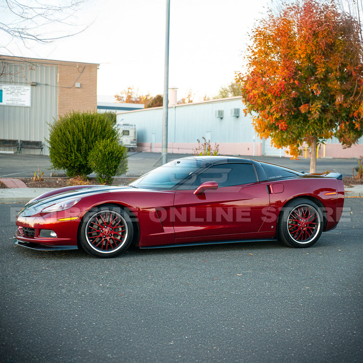 Corvette C6 Base Model Extended Front Splitter Lip Side Skirts Rocker Panels image 27