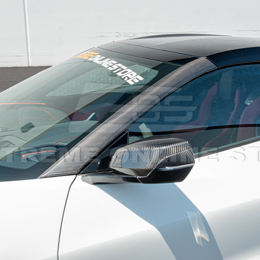 Chevrolet Corvette C8 DRY CARBON FIBER Side Window A-Pillar Cover image 7