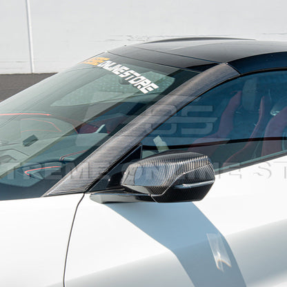 Chevrolet Corvette C8 DRY CARBON FIBER Side Window A-Pillar Cover image 7
