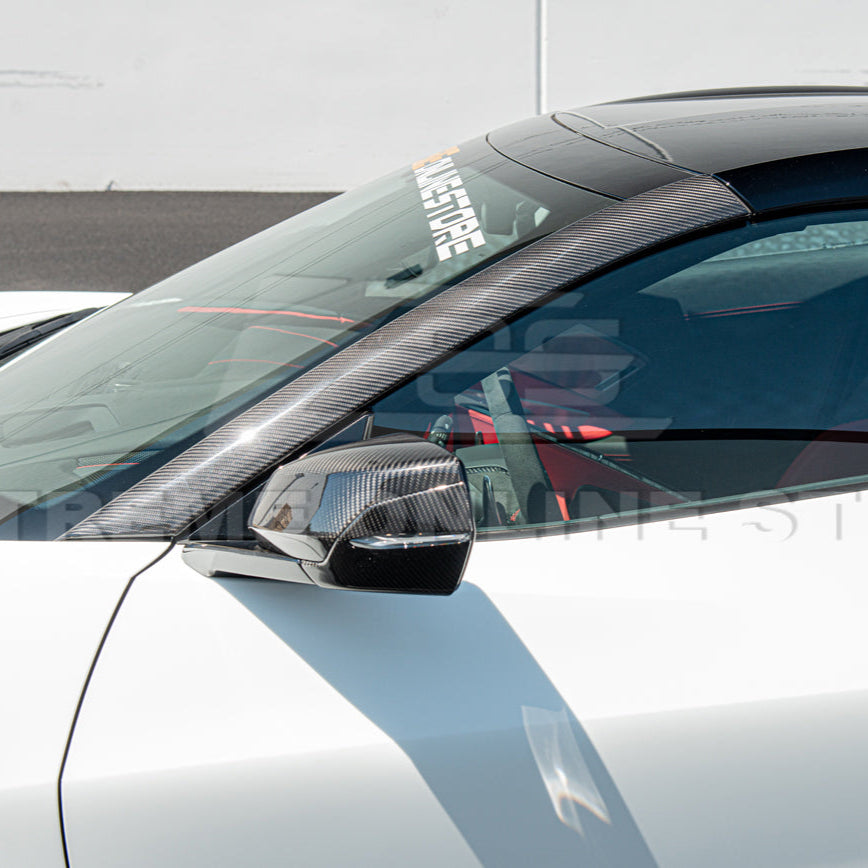 Chevrolet Corvette C8 DRY CARBON FIBER Side Window A-Pillar Cover image 8