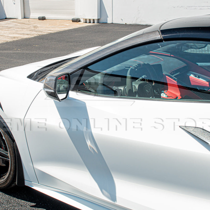 Chevrolet Corvette C8 DRY CARBON FIBER Side Window A-Pillar Cover image 9