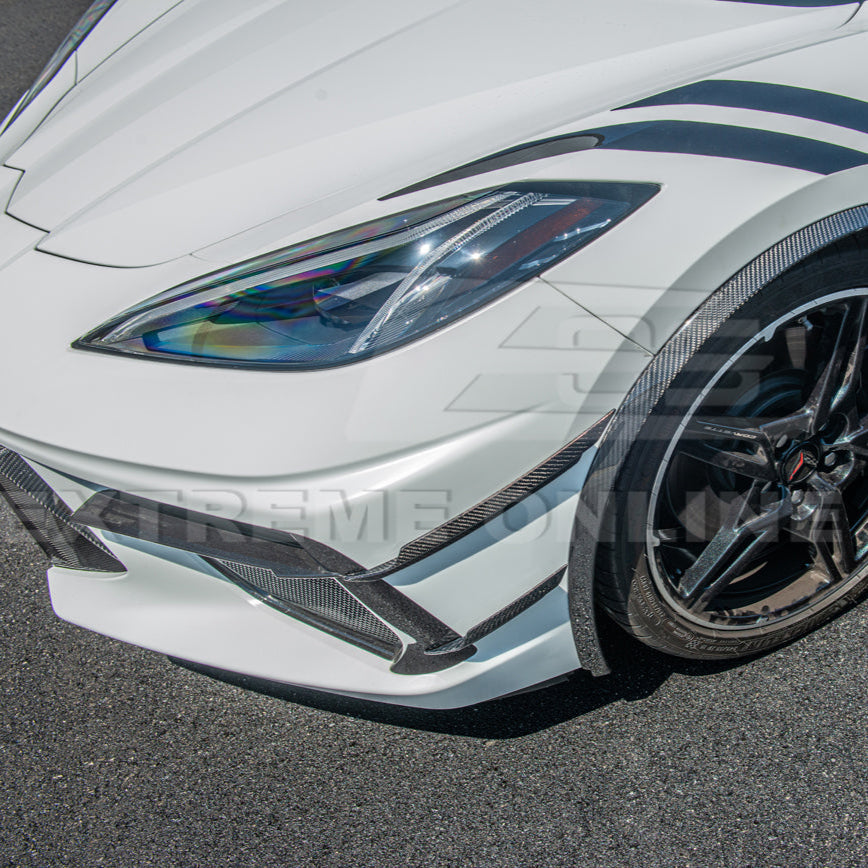 Corvette C8 DRY CARBON FIBER Side Canards Dive Plane image 7