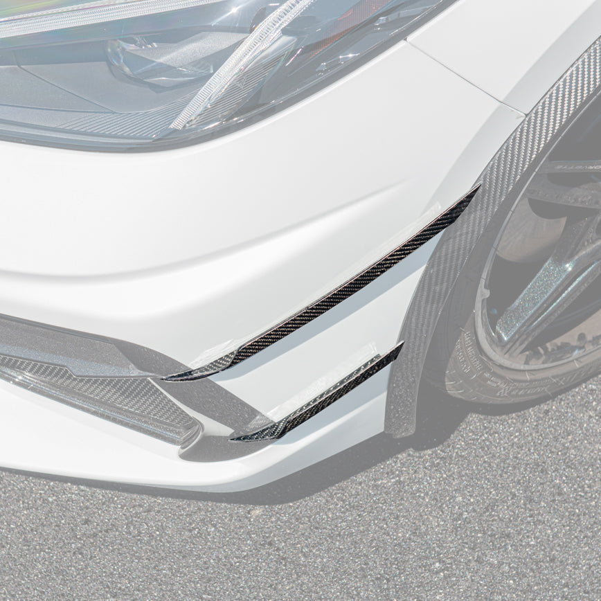 Corvette C8 DRY CARBON FIBER Side Canards Dive Plane image 1
