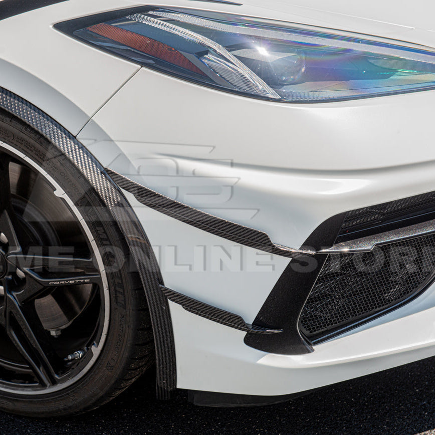 Corvette C8 DRY CARBON FIBER Side Canards Dive Plane image 12