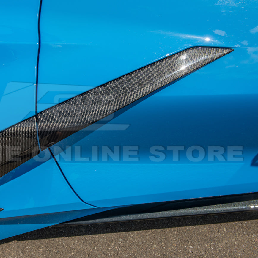 Corvette C8 DRY CARBON FIBER Replacement Side Door Garnish image 11