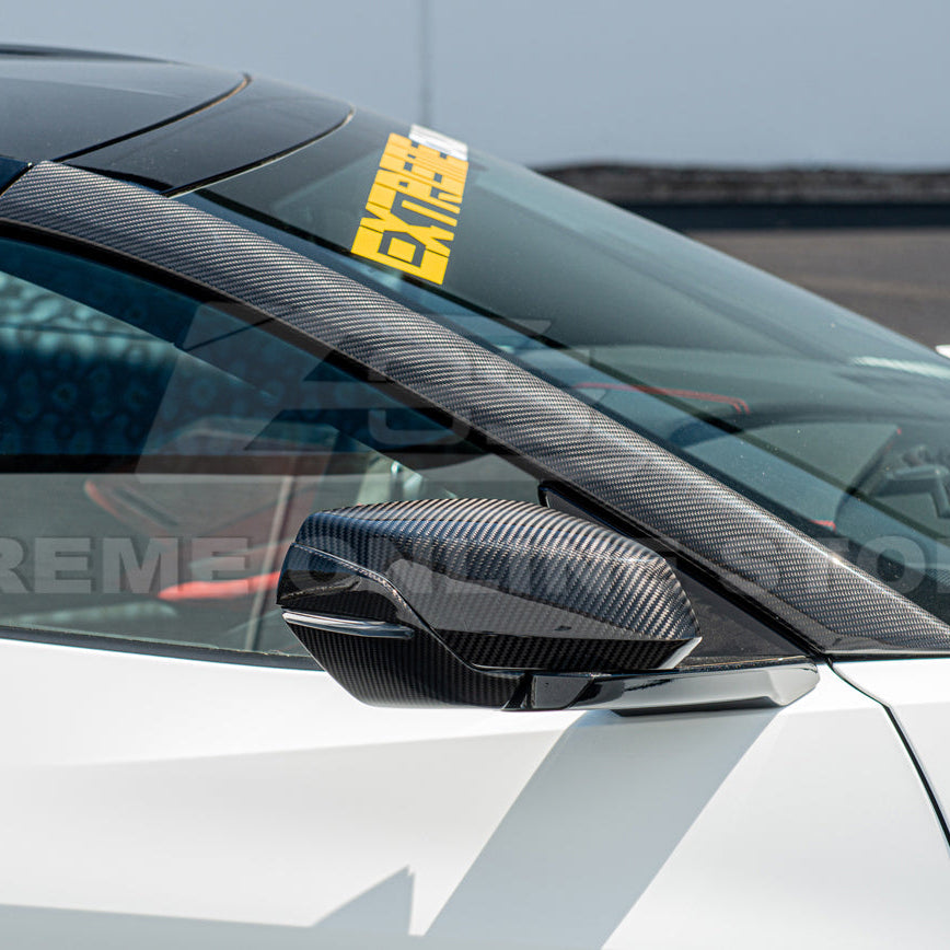Chevrolet Corvette C8 DRY CARBON FIBER Side Window A-Pillar Cover image 10