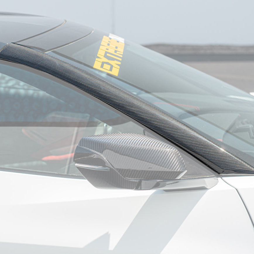 Chevrolet Corvette C8 DRY CARBON FIBER Side Window A-Pillar Cover image 3