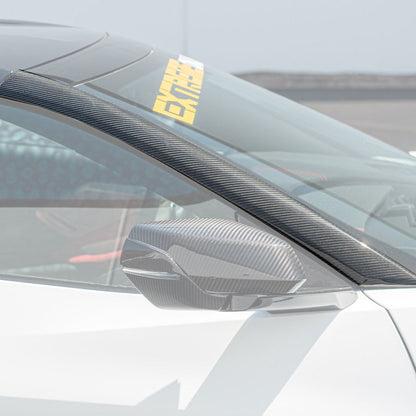 Chevrolet Corvette C8 DRY CARBON FIBER Side Window A-Pillar Cover image 1