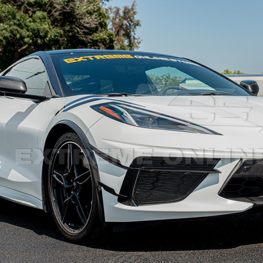 Corvette C8 DRY CARBON FIBER Side Canards Dive Plane image 11
