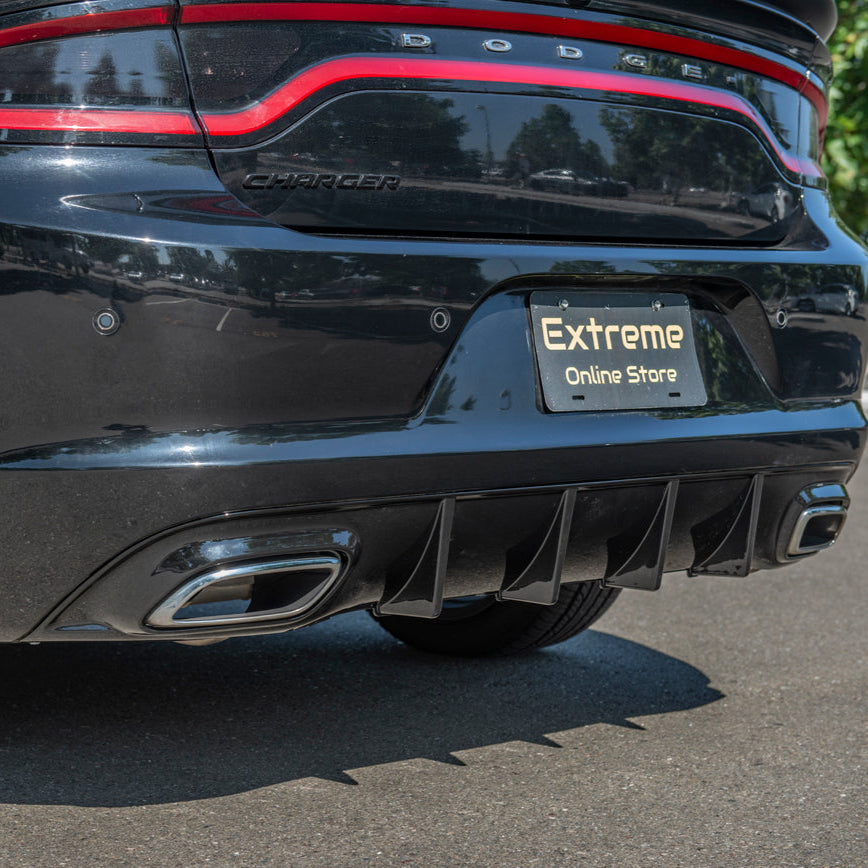 Dodge Charger Base SRT Style Rear Bumper Dual Exhaust Diffuser image 2