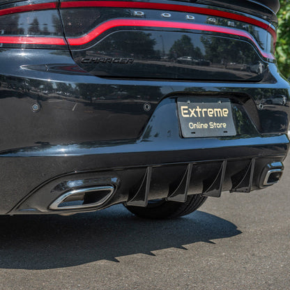 Dodge Charger Base SRT Style Rear Bumper Dual Exhaust Diffuser image 2