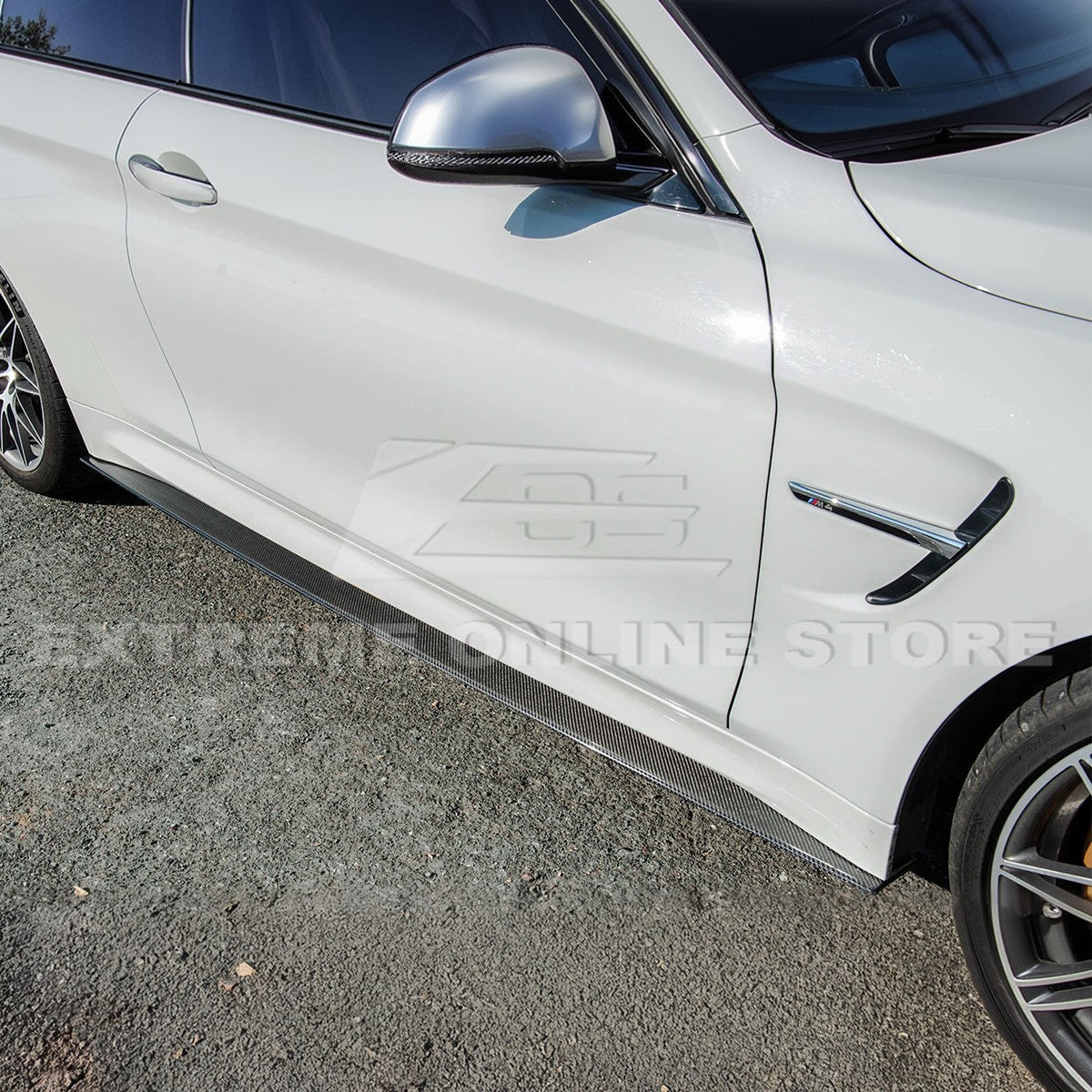 2015-20 BMW F82 M4 Carbon Fiber Front Splitter & Side Skirts image 17