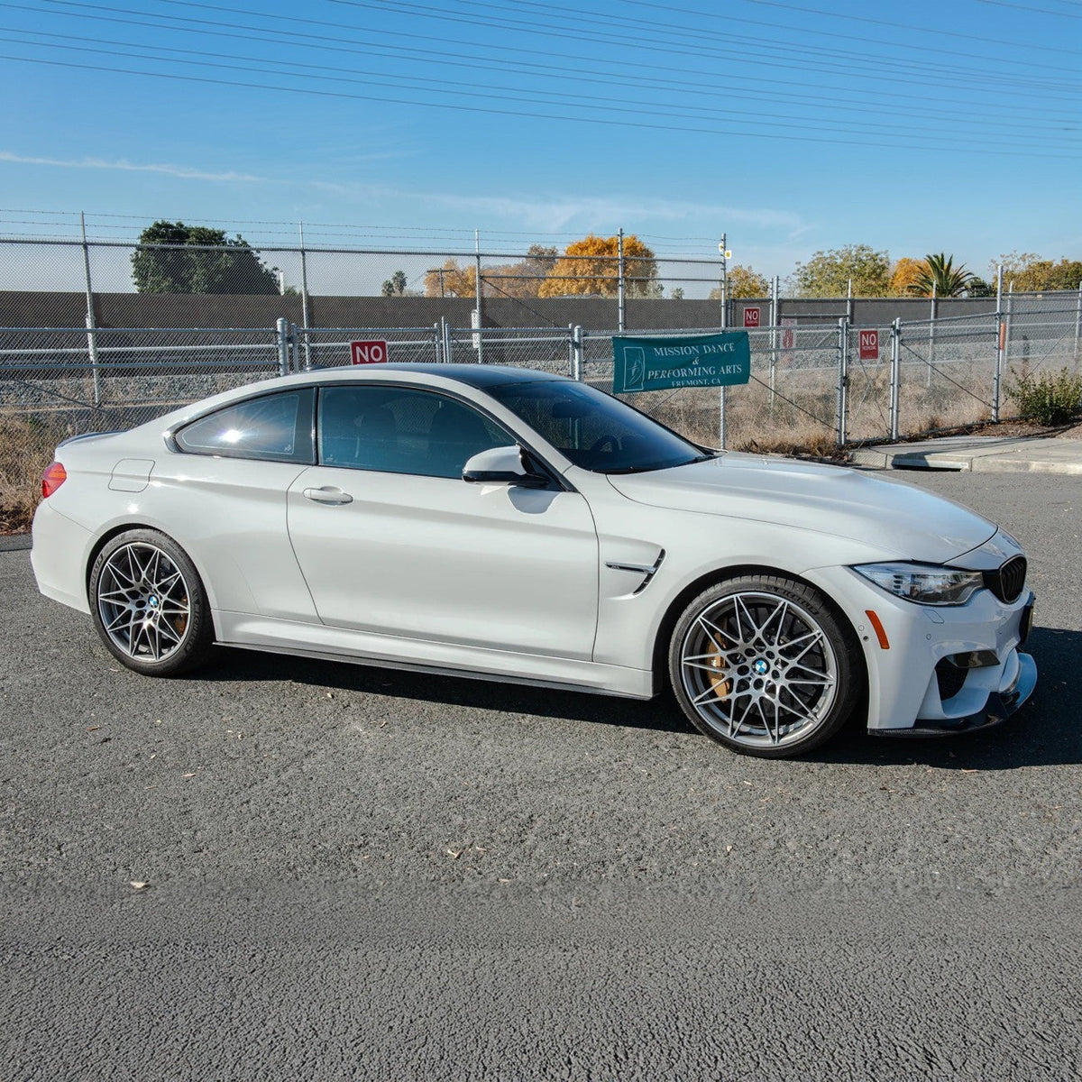 2015-20 BMW F82 M4 Carbon Fiber Front Splitter & Side Skirts image 2