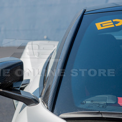 Chevrolet Corvette C8 DRY CARBON FIBER Side Window A-Pillar Cover image 11