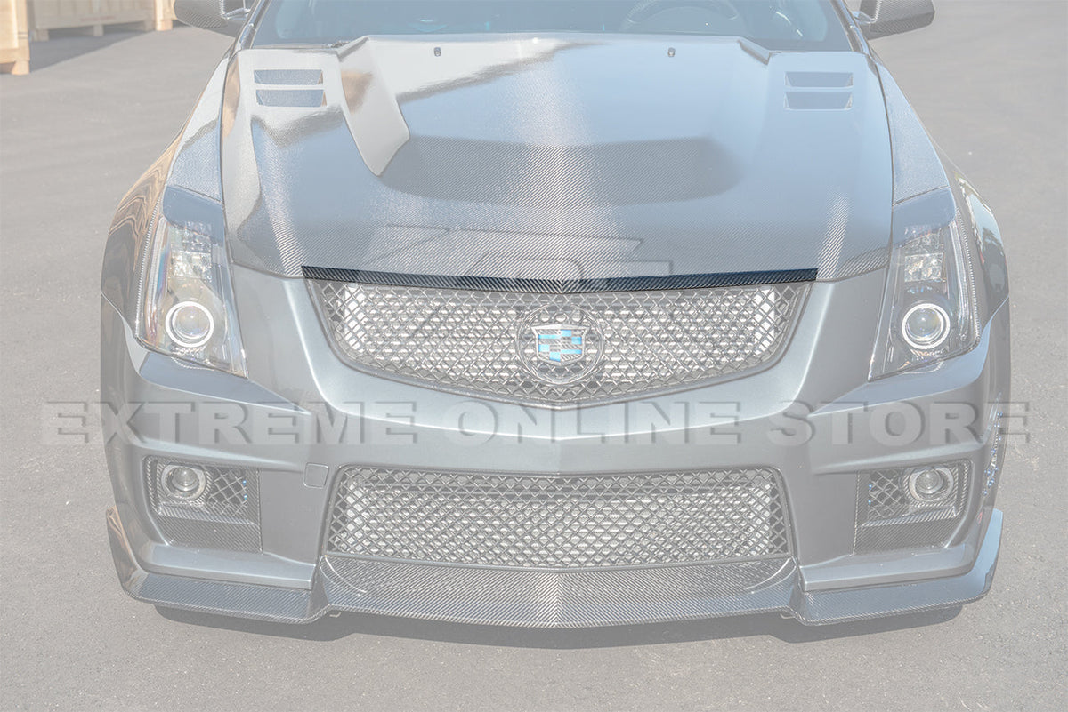 2009-15 Cadillac CTS-V DRY Carbon Fiber Front Hood Trim image 6