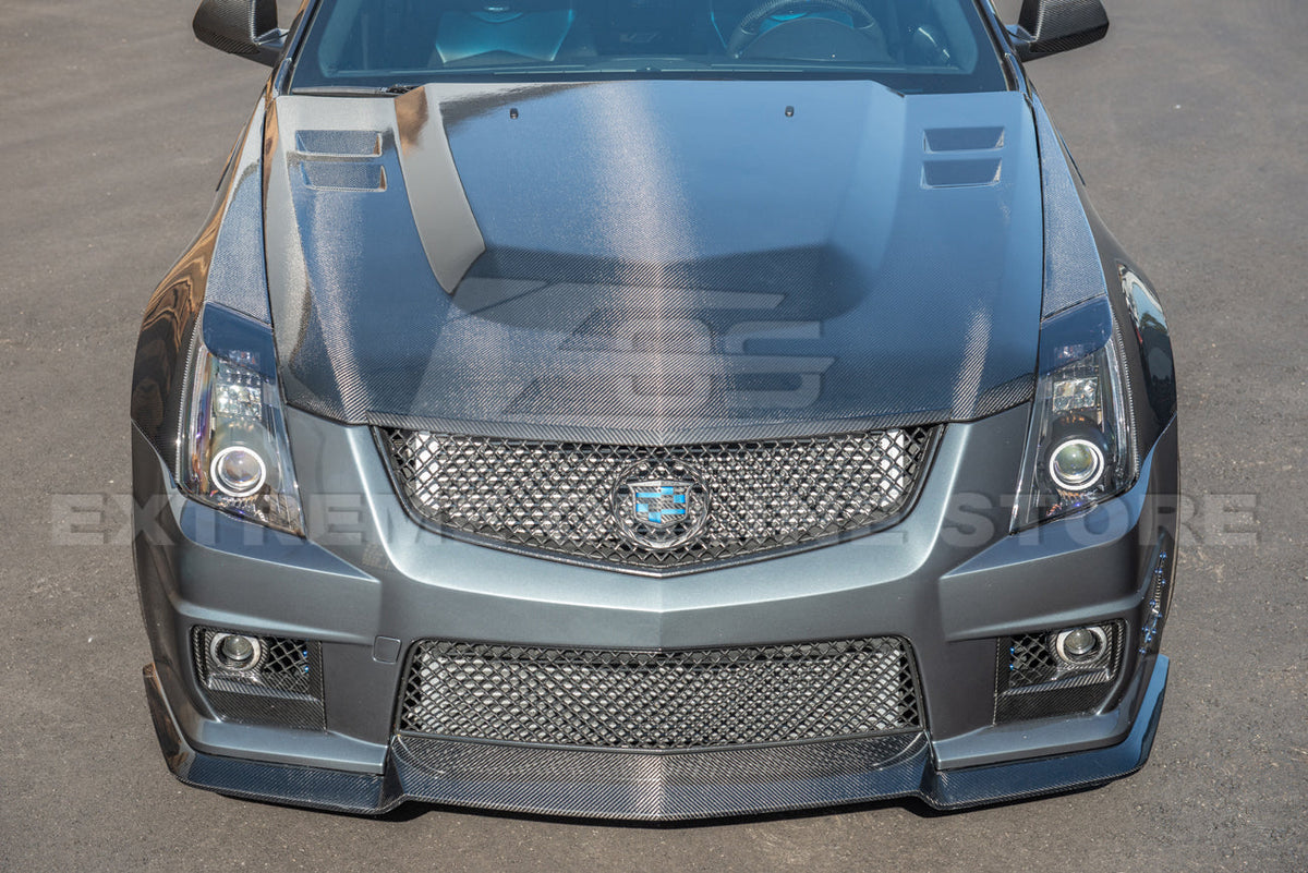 2009-15 Cadillac CTS-V DRY Carbon Fiber Front Hood Trim image 3