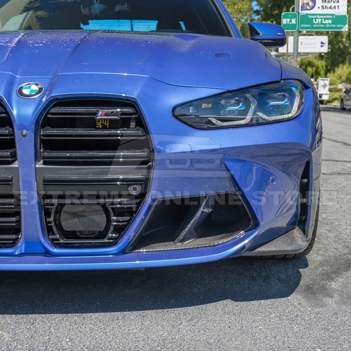 21-Up BMW G82 G83 M4 Carbon Fiber Front Side Splitter image 4