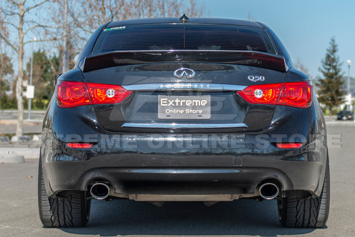 2014-Up Infiniti Q50 Carbon Fiber Rear Trunk Wing Spoiler image 8