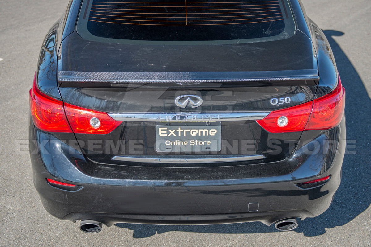 2014-Up Infiniti Q50 Carbon Fiber Rear Trunk Wing Spoiler image 7