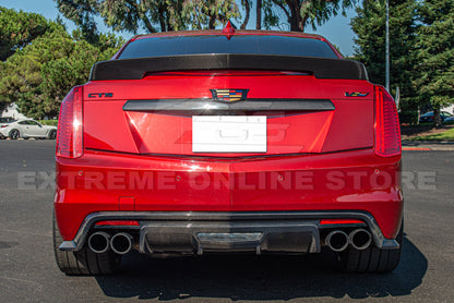 2016-19 Cadillac CTS-V Carbon Fiber Rear Valance Diffuser Lip Cover image 4