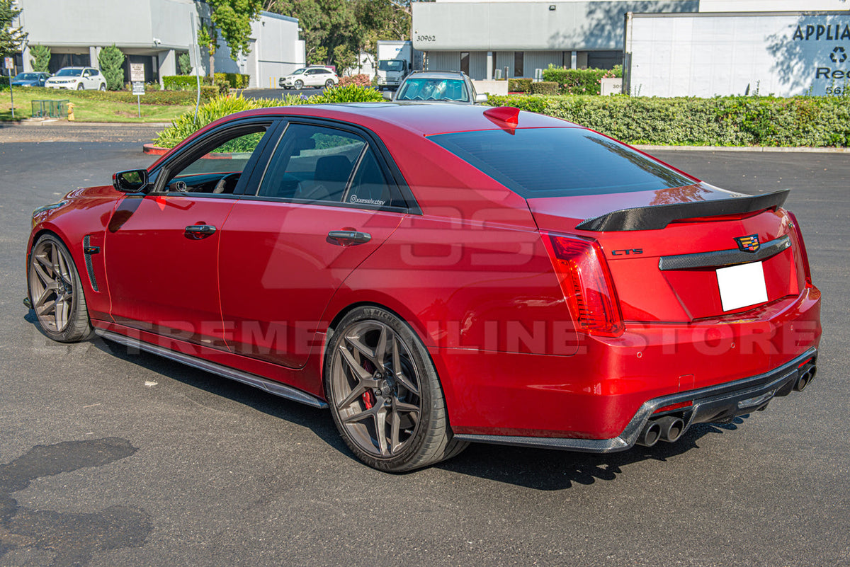 2016-19 Cadillac CTS-V Carbon Fiber Rear Valance Diffuser Lip Cover image 6