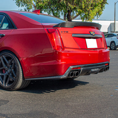 2016-19 Cadillac CTS-V Carbon Fiber Rear Valance Diffuser Lip Cover image 2