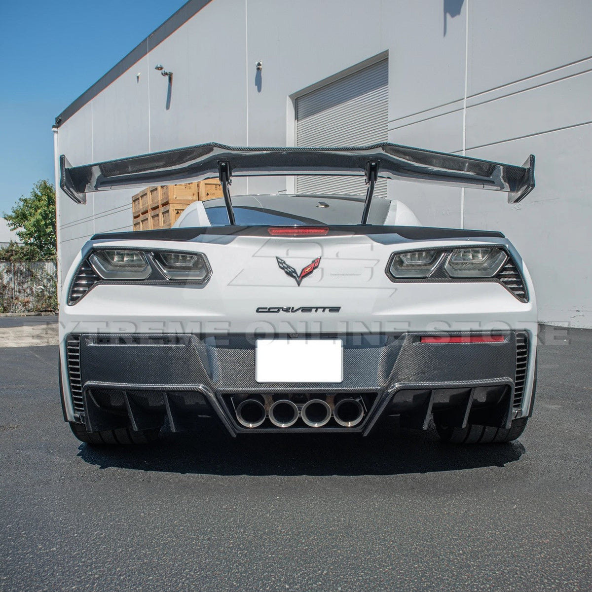 Corvette C7 Factory DRY CARBON FIBER Finned Rear Diffuser image 6