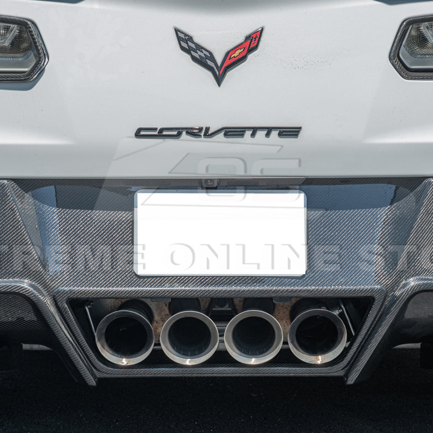 Corvette C7 Factory DRY CARBON FIBER Finned Rear Diffuser image 10